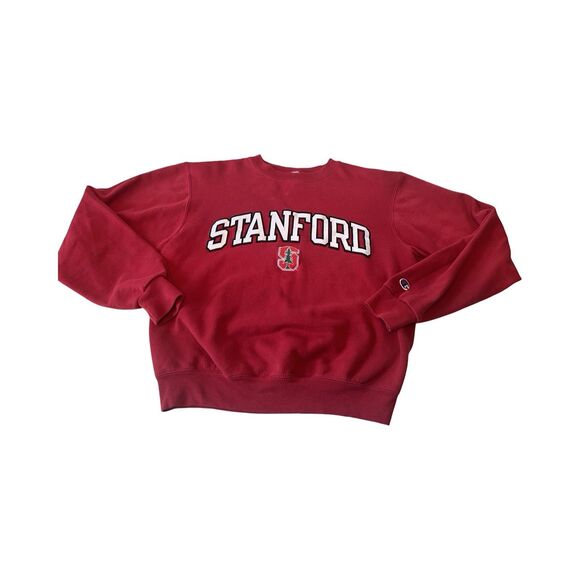 Vtg 90s Stanford University Red Embroidered Crewneck Sweatshirt Size Small - Picture 1 of 4